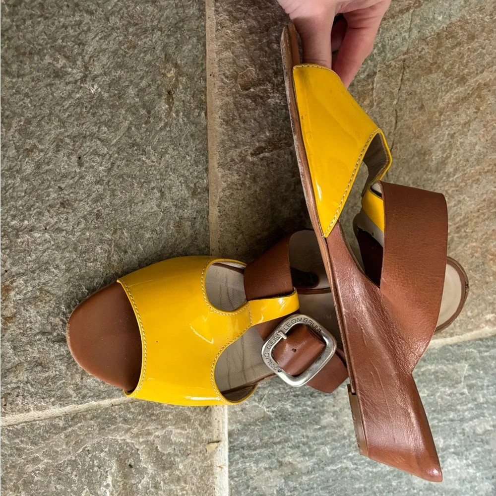 AGL Women’s Yellow Sandals Size 40 attilio giusti leombruni - Picture 2 of 5